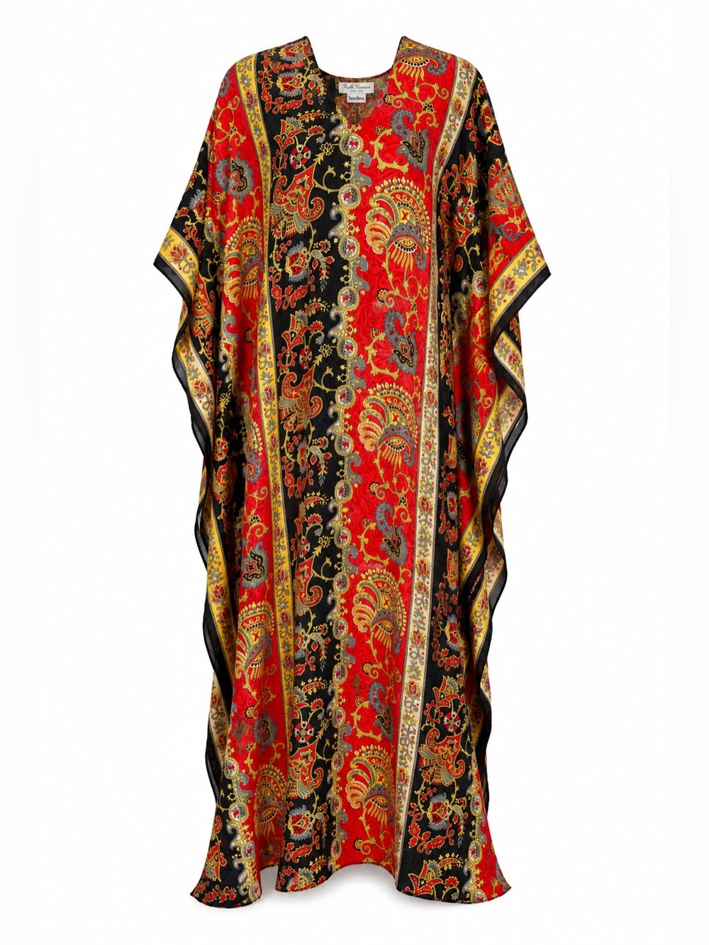 VTG Ruth Norman Neiman Marcus Caftan One Size Paisley Baroque Made USA Boho